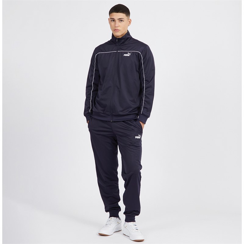 Puma Mens Piping Poly Tracksuit New Navy