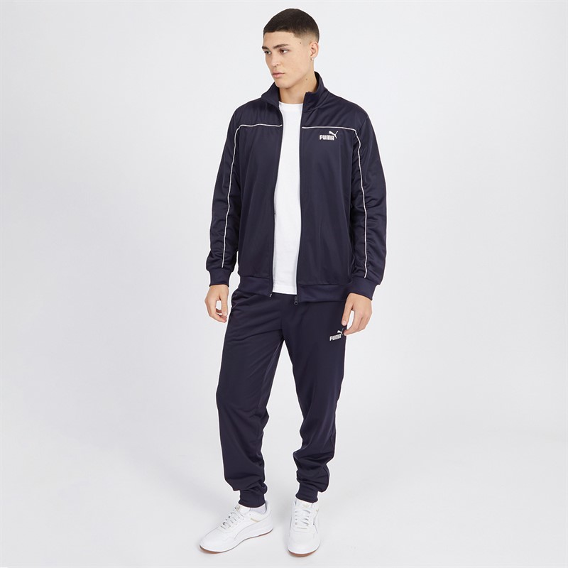 Puma Mens Piping Poly Tracksuit New Navy