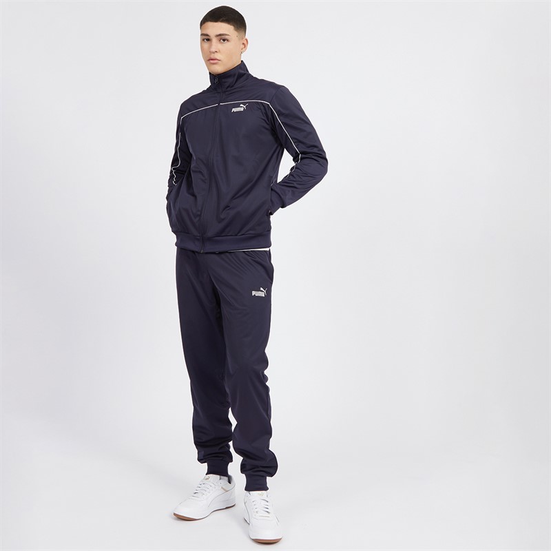 Puma Mens Piping Poly Tracksuit New Navy