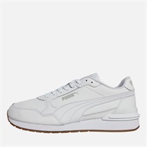 Puma Mens ST Runner V4 Leather Trainers Puma White/Glacial Grey/Gum