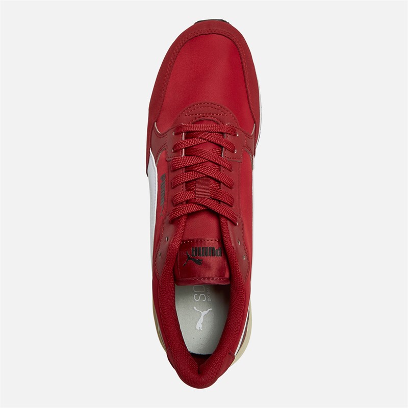 Puma Mens ST Runner V4 Nylon Trainers Dark Crimson/White/Black