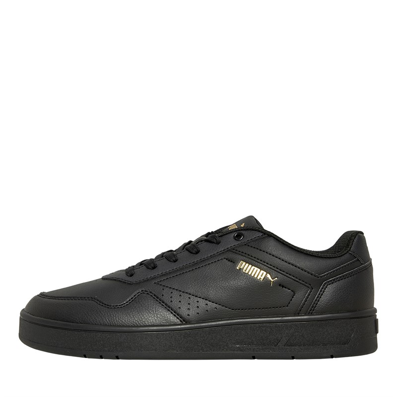 Puma Mens Court Classic Trainers Puma Black/Puma Gold