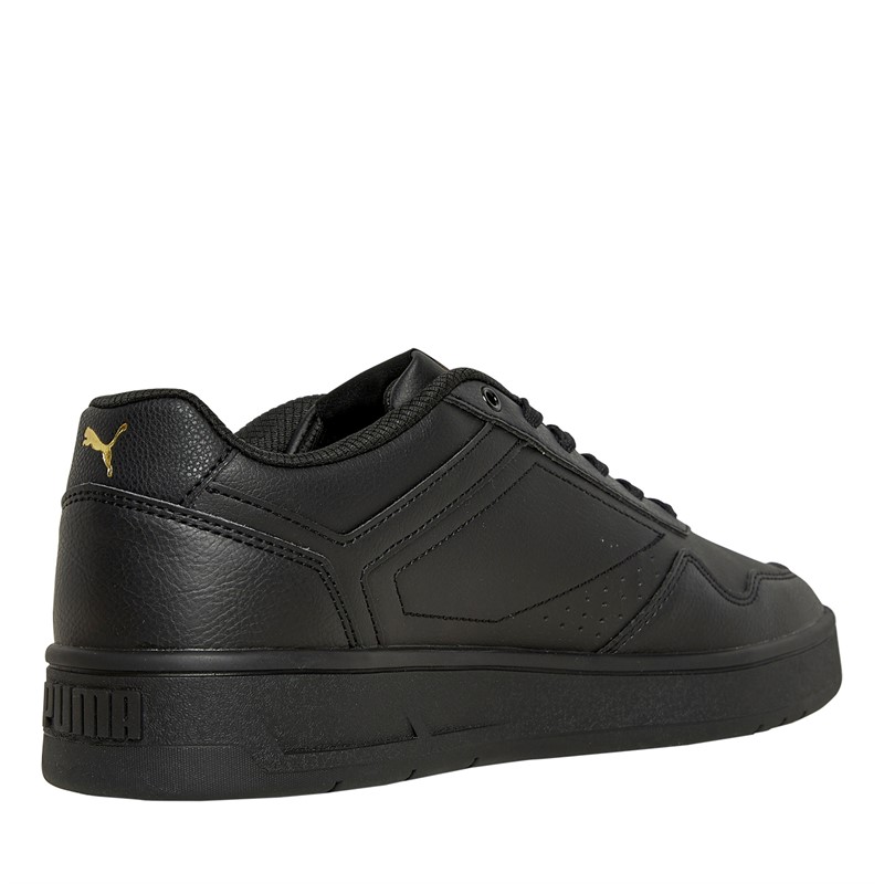 Puma Mens Court Classic Trainers Puma Black/Puma Gold