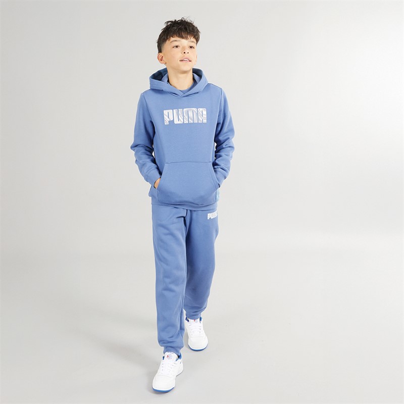 Puma Junior Boys Sportstyle Fleece Hoodie Blue Horizon