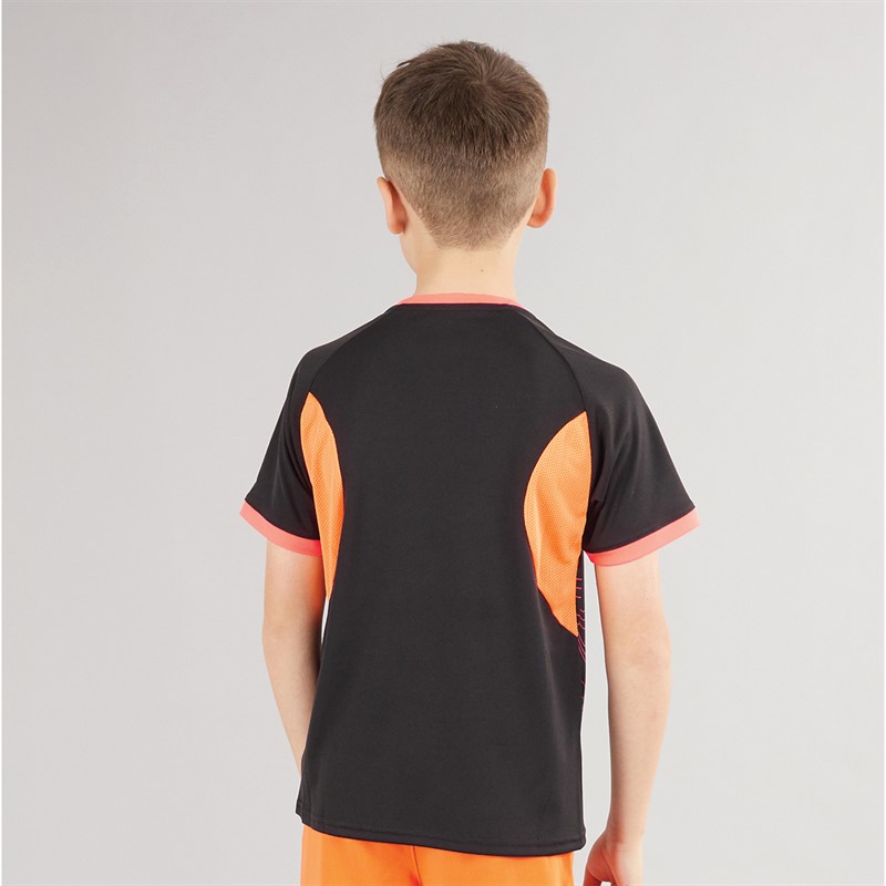 Puma Junior Boys IndividualLIGA Graphic Jersey Puma Black/Glowing Red