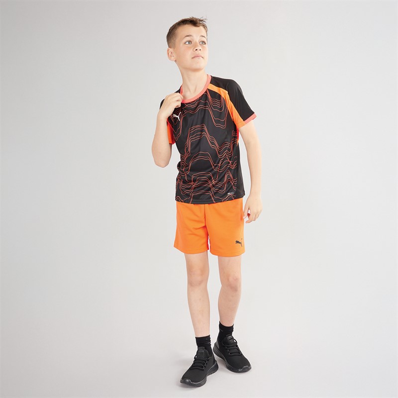 Puma Junior Boys IndividualLIGA Graphic Jersey Puma Black/Glowing Red