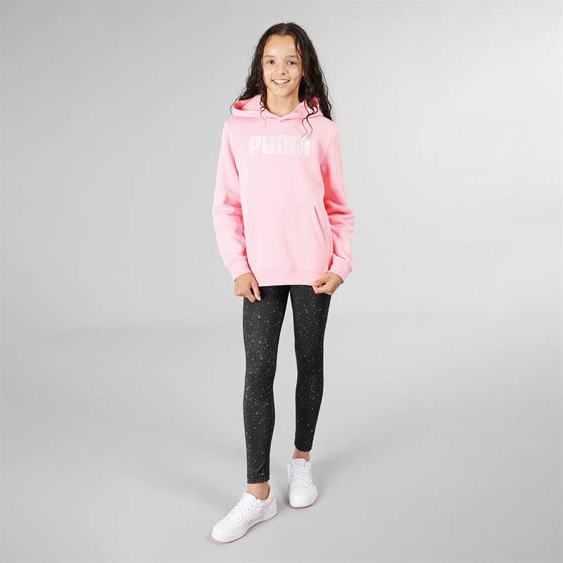 Puma Junior Girls Sportstyle Fleece Hoodie Pink Lilac