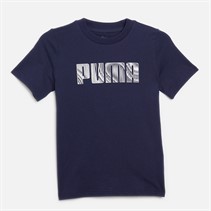 Puma Boys Sportstyle Wording T-Shirt Puma Navy