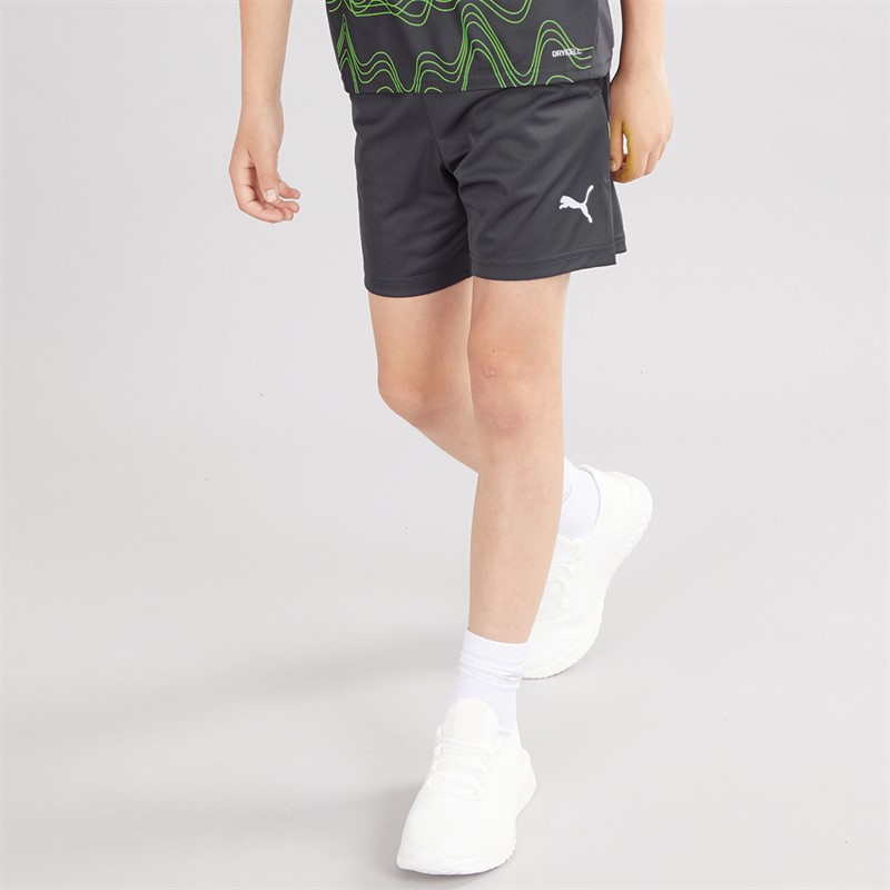Puma Junior Boys IndividualLIGA Training Shorts 2 Galactic Gray/Yellow Alert