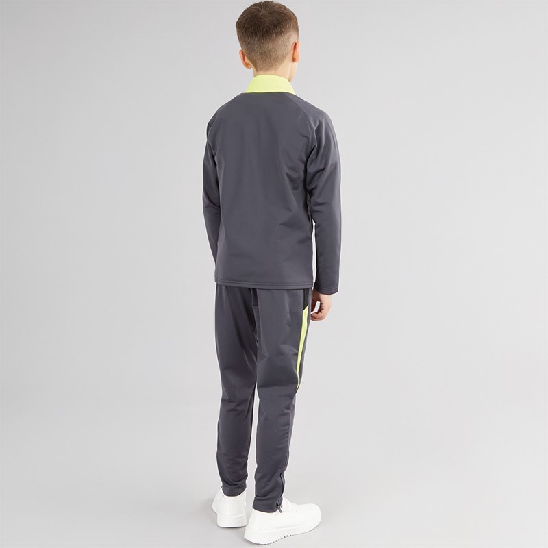 Puma Junior Boys IndividualLIGA Tracksuit Galactic Gray/Yellow Alert