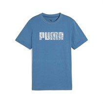 Puma Junior Boys Sportstyle Wording T-Shirt Blue Horizon