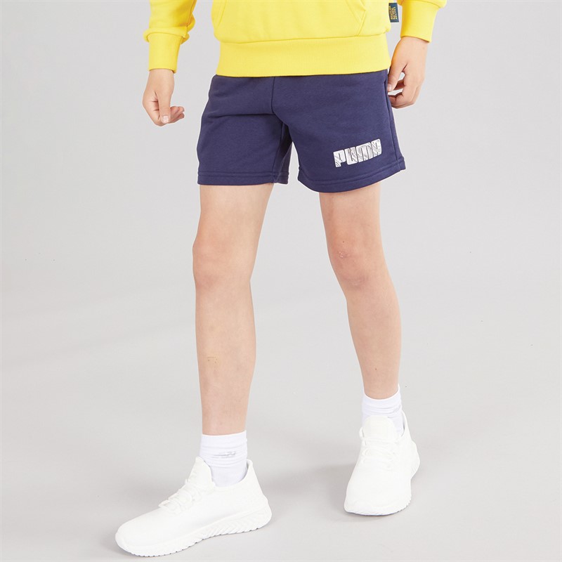 Puma Junior Boys Sportstyle Fleece Shorts Puma Navy