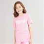 Puma Junior Girls Sportstyle Wording T-Shirt Pink Lilac