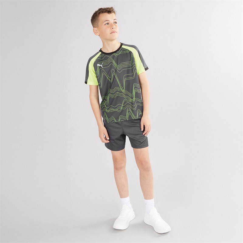 Puma Junior Boys IndividualLIGA Graphic Jersey Galactic Gray/Yellow Alert