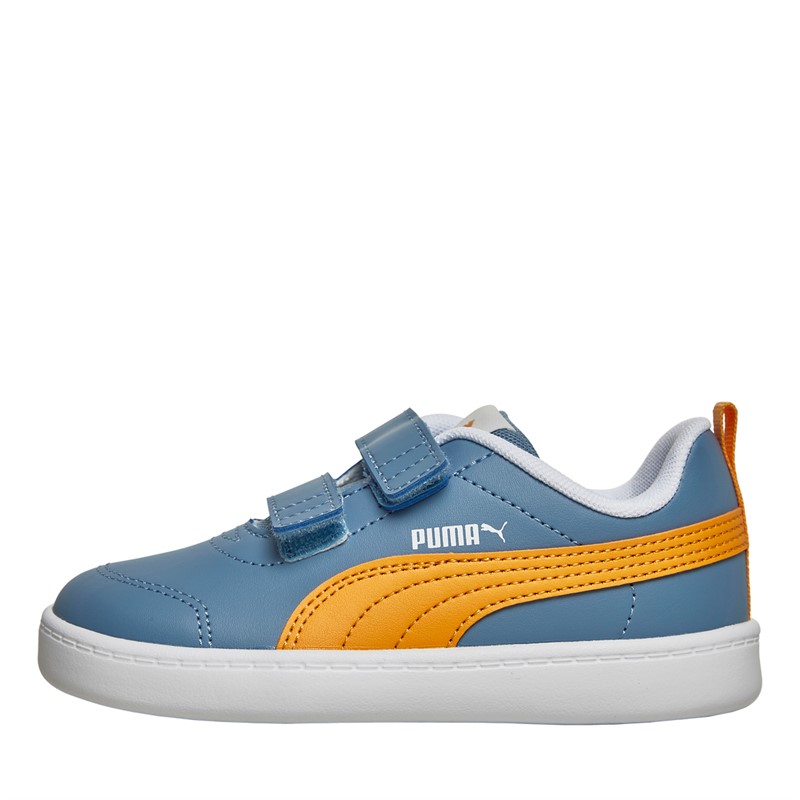 Puma Baskets Bébé Courtflex V2 V Bleu Zen/Clémentine/Puma Blanc