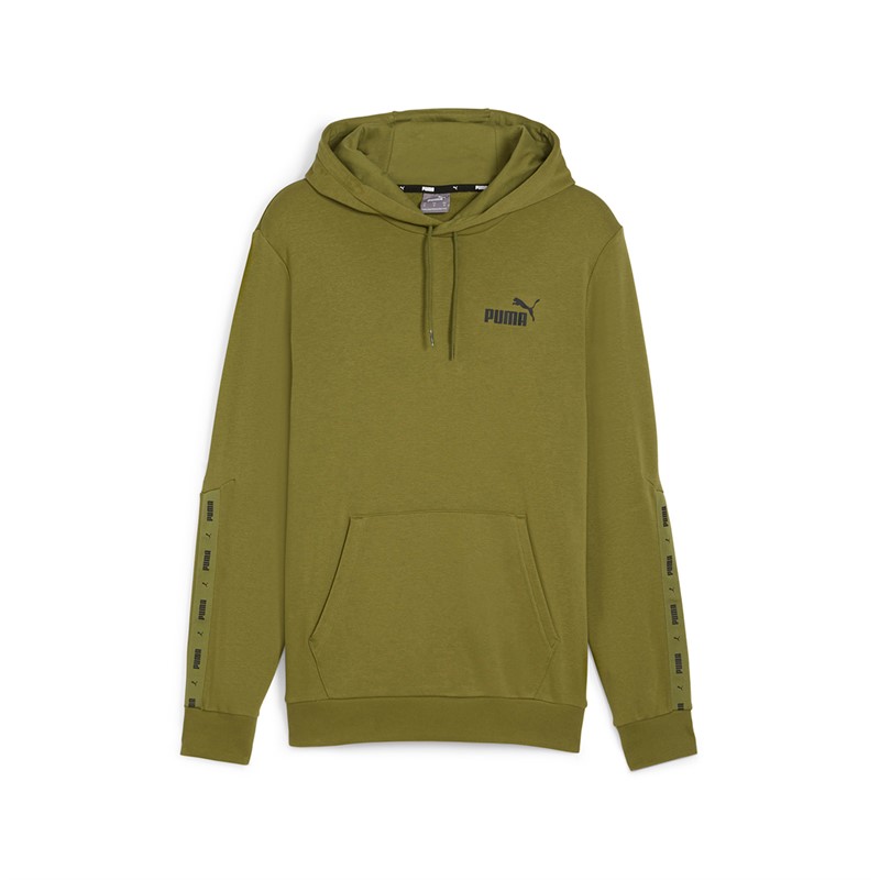 Puma Herren Essentials Tape Hoodie Olivgrun