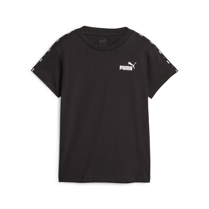 Puma Dziewczęce Essentials Tape T-shirty Czarny