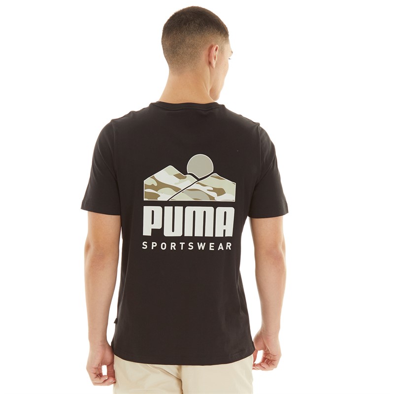 Puma T-Shirt Herren Grafik Camo Puma Schwarz