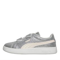 Puma Basket Fille Smash 3.0 Glitz Glam Gris/Rose