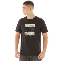 Puma Herren Grafik Tarnfarben Box T-Shirt Puma Schwarz