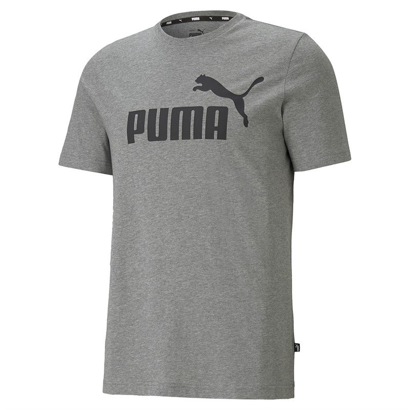 Puma T shirt Homme Logo Essentiel Gris Moyen