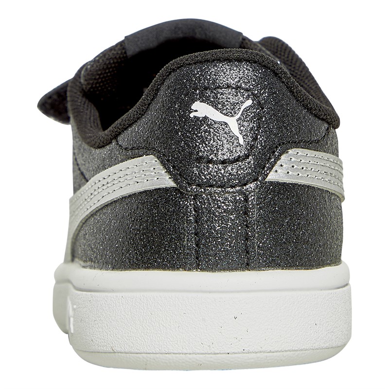 Puma Basket de sport Fille Smash 3.0 Glitz Glam V Noir/Blanc