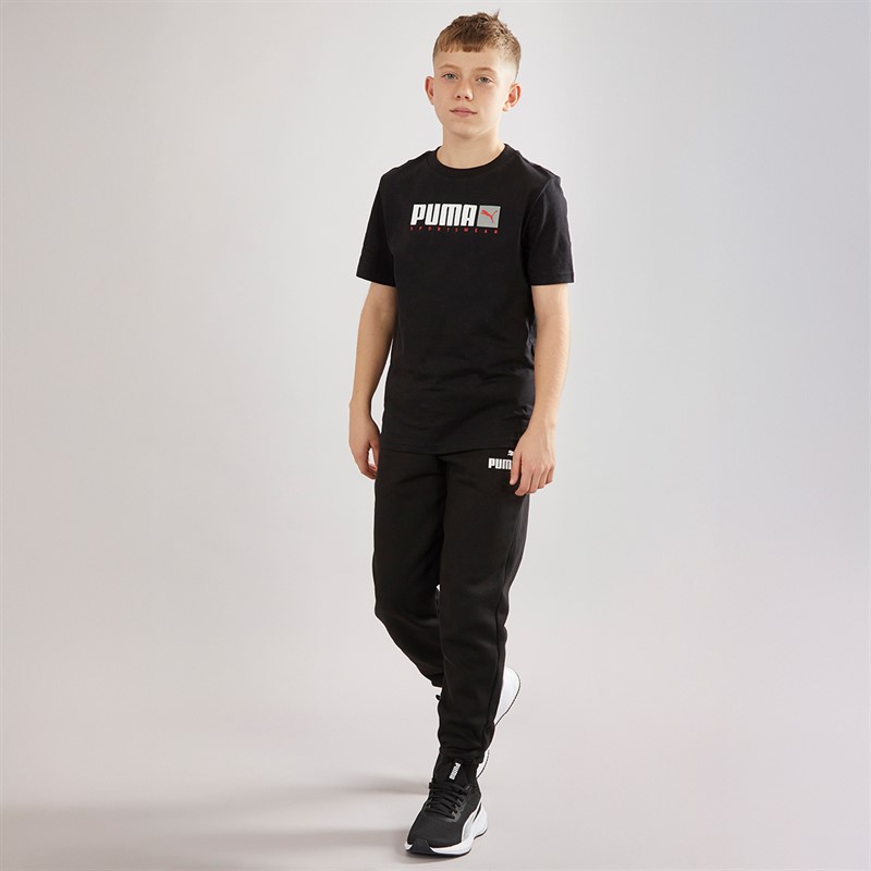 Puma Junior Boys Essentials Logo Joggers Puma Black