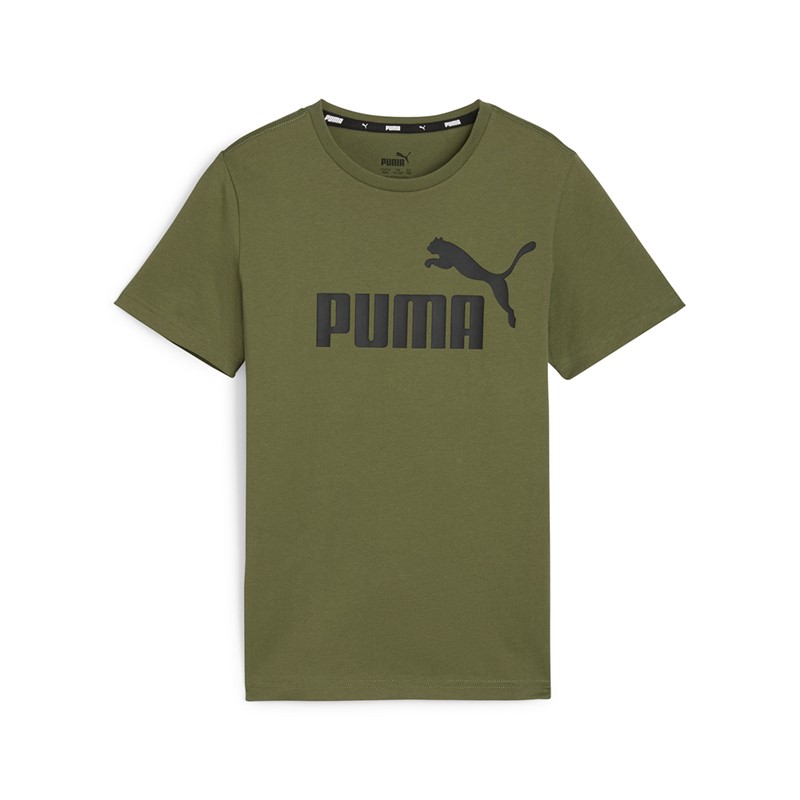 Puma T-shirt voor Jongens Essentials Groot Logo Olijf