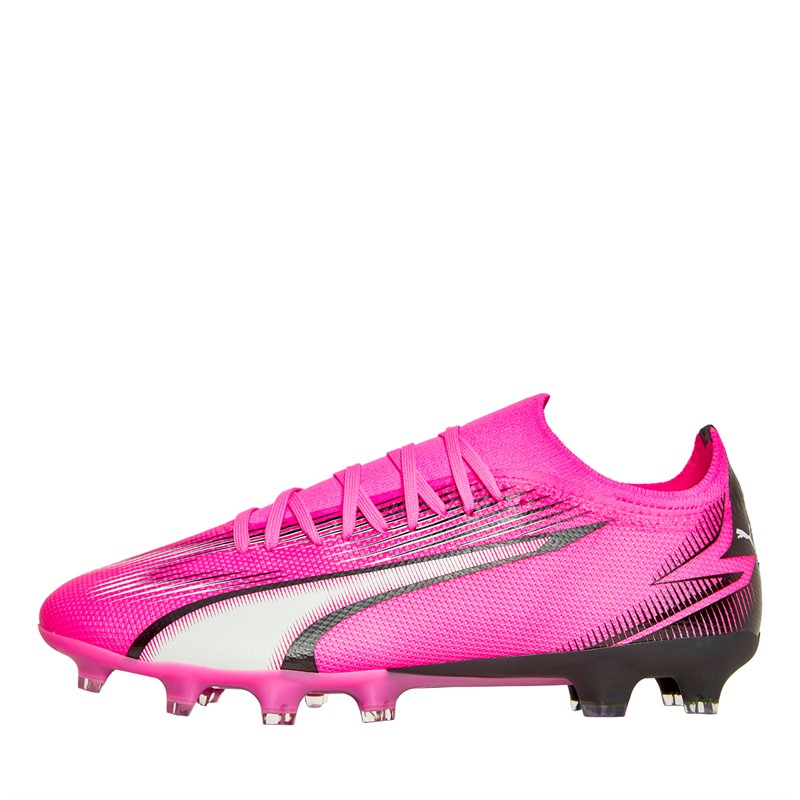 Puma Chaussures de Football Homme Ultra Match FG AG Terrain Ferme Artificiel Rose Poison