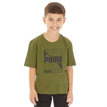 Puma T-shirt à imprimé Puma Garçon Juniors, vert olive