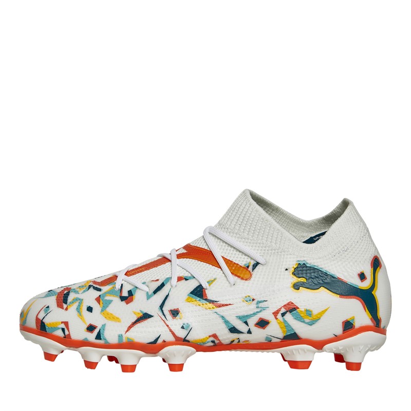 Puma Chaussures de Football Puma Junior Future 7 Match Creativity FG/AG Terrain Firme/Artificiel Blanc