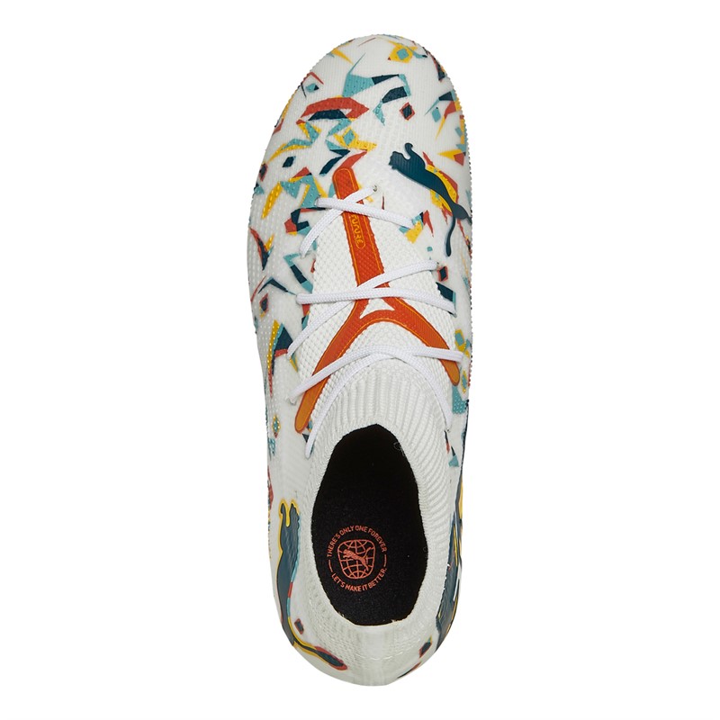 Puma Chaussures de Football Puma Junior Future 7 Match Creativity FG/AG Terrain Firme/Artificiel Blanc