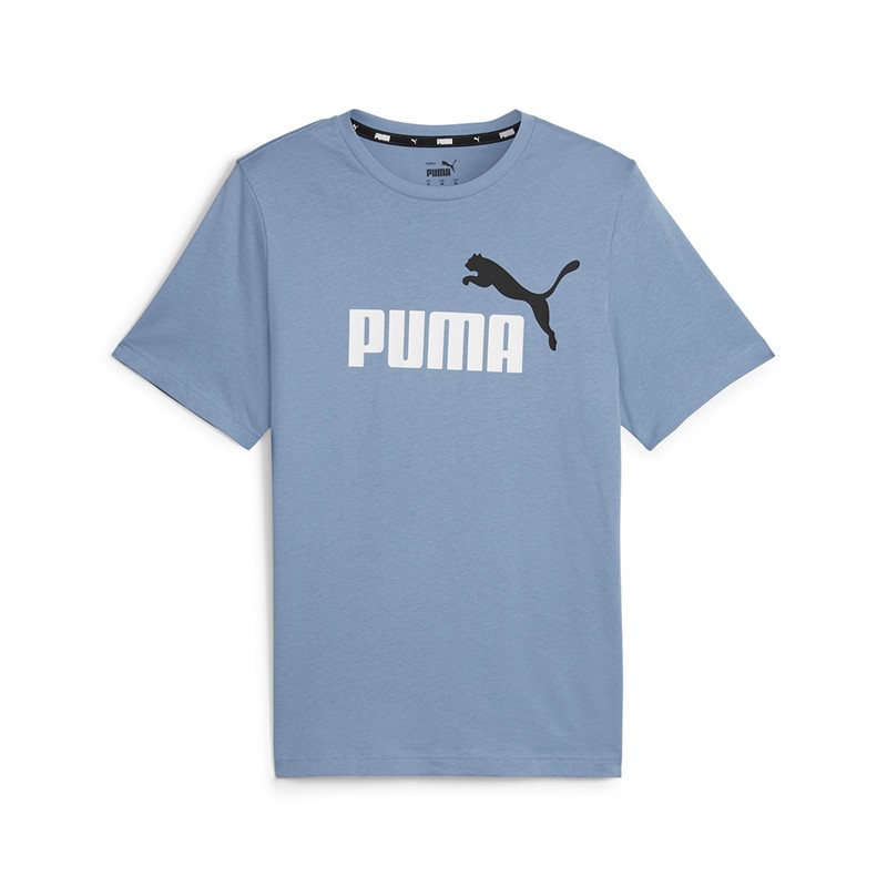 Puma Męskie Essentials Logo T-shirty Niebieski