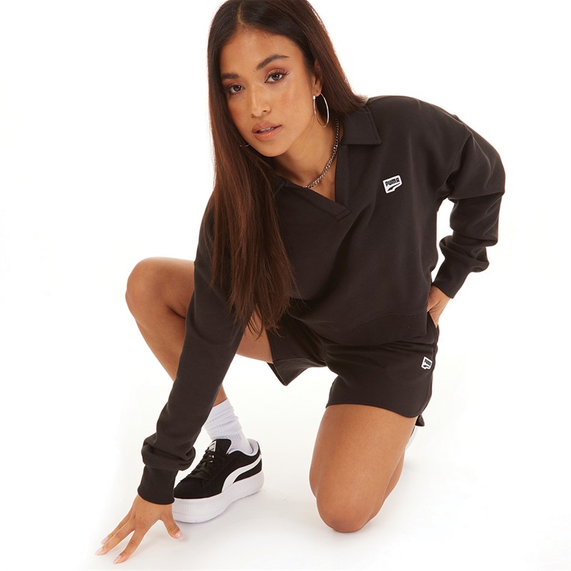 Puma Womens Downtown Oversized Polo Puma Black