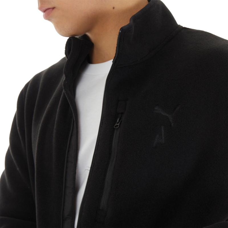 Puma Mens Seasons Fleece Full Zip Running Jacket Puma Black