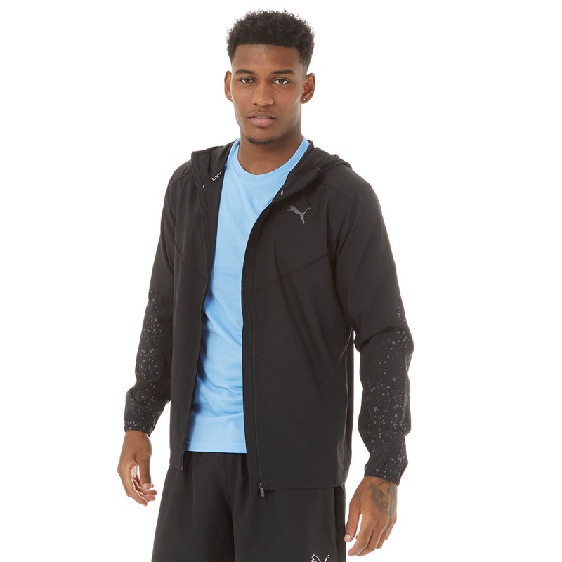 Puma Mens Reflective AOP Woven Running Jacket Puma Black