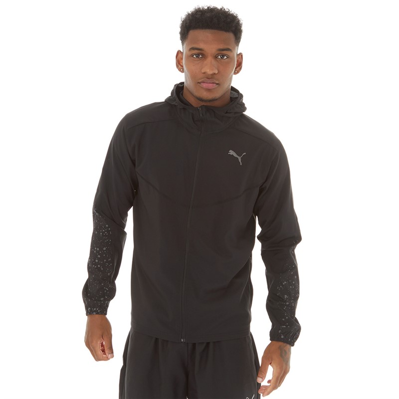 Puma Mens Reflective AOP Woven Running Jacket Puma Black