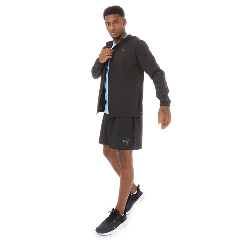 Puma Mens Reflective AOP Woven Running Jacket Puma Black