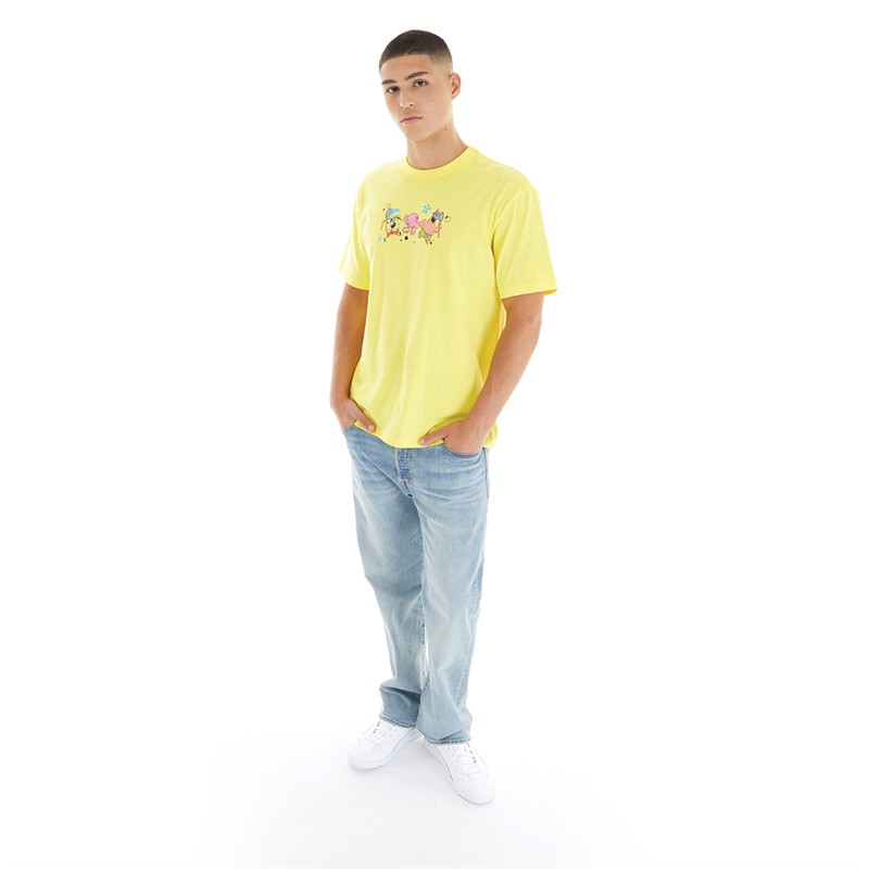 Puma Mens X Spongebob Graphic T-Shirt Yellow