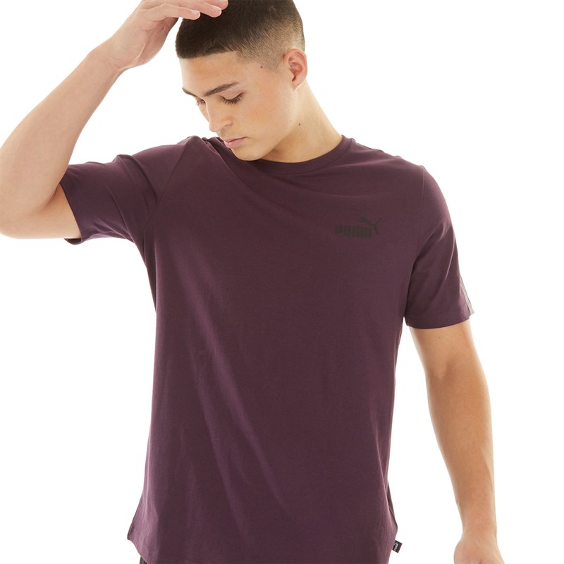 Puma Mens Essentials Tape T-Shirt Plum