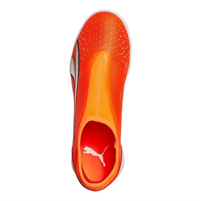 Puma Junior Ultra Match Laceless IT + Mid Indoor Football Boots Ultra Orange