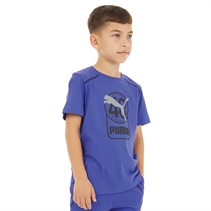 Puma Junior Boys Active Sports Graphic T-Shirt Intense Blue