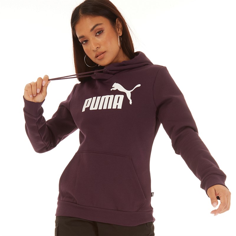 Puma Womens Essentials Big Logo Hoodie Midnight Plum