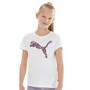 Puma Junior Girls Essentials + Graphic Tropicat T-Shirt Puma White