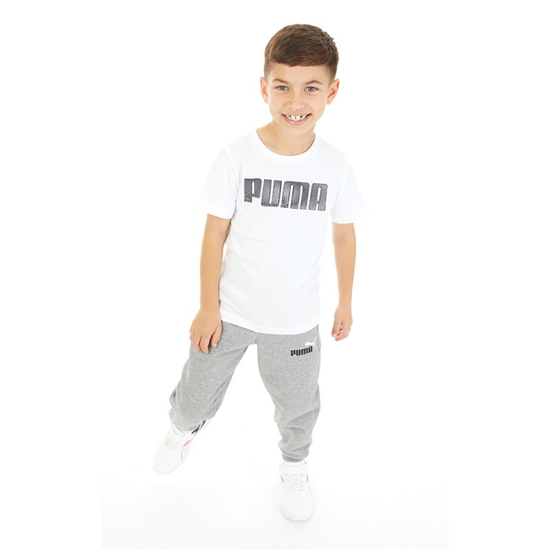 Puma Junior Boys Essentials Logo Joggers Med Grey Heather