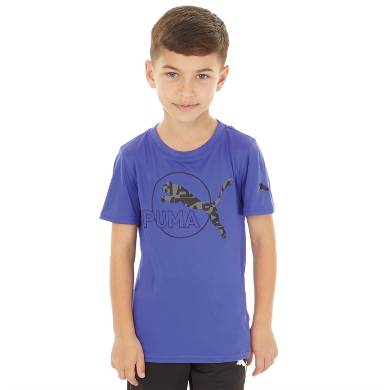 Puma Junior Boys Graphic T-Shirt Lapis Lazuli