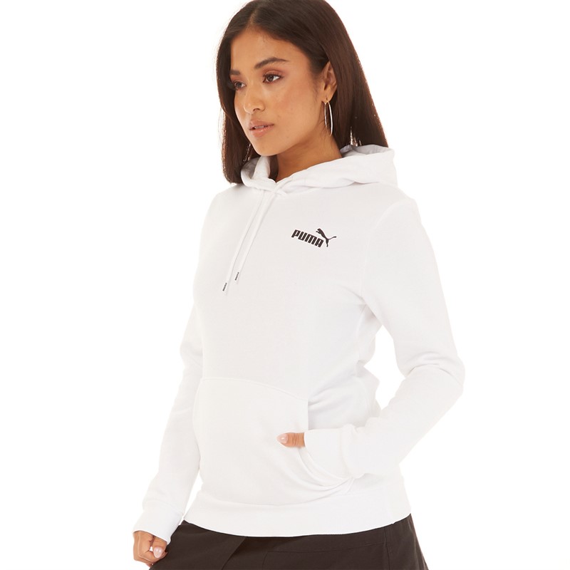 Puma Womens Essentials Small Logo Hoodie Puma White