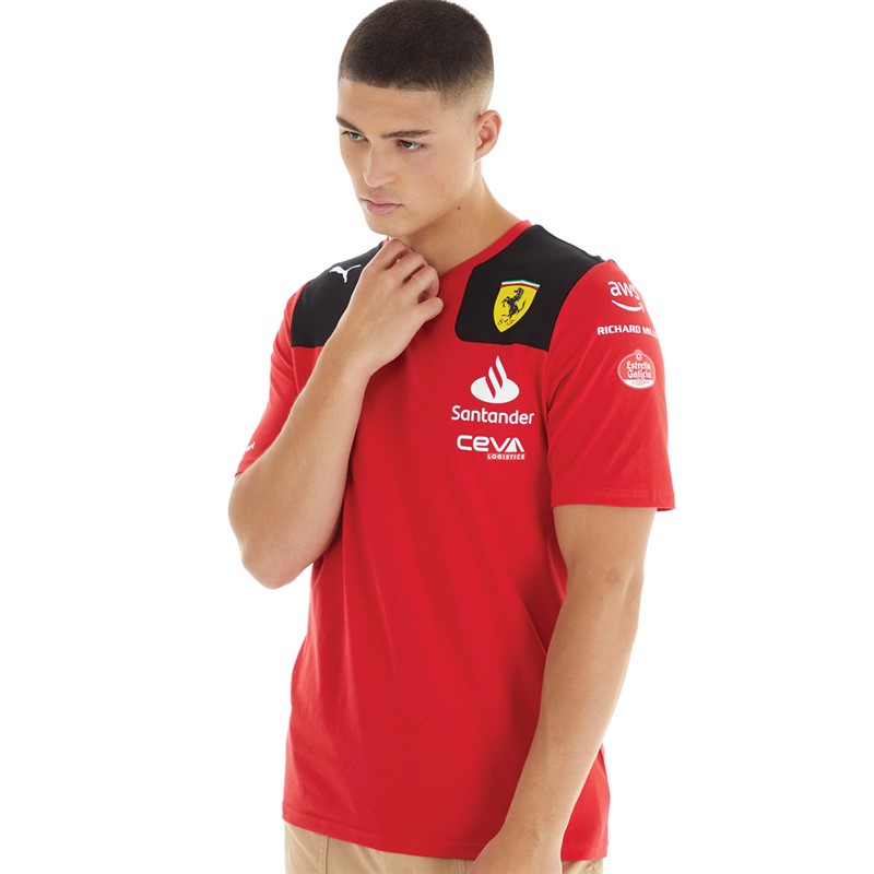 Puma Mens Scuderia Ferrari Sainz T-Shirt Rosso Corsa