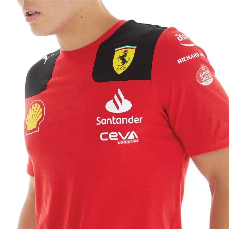 Puma Mens Scuderia Ferrari Sainz T-Shirt Rosso Corsa