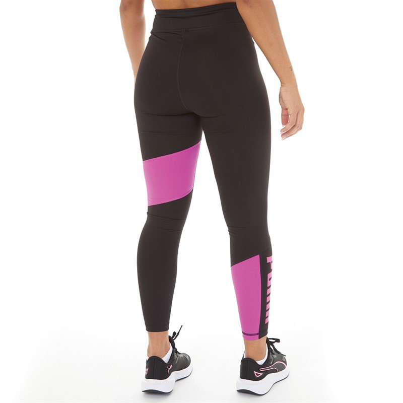 Puma Womens Train Favorite Logo High Waist 7/8 Tight Leggings Black/Orchid